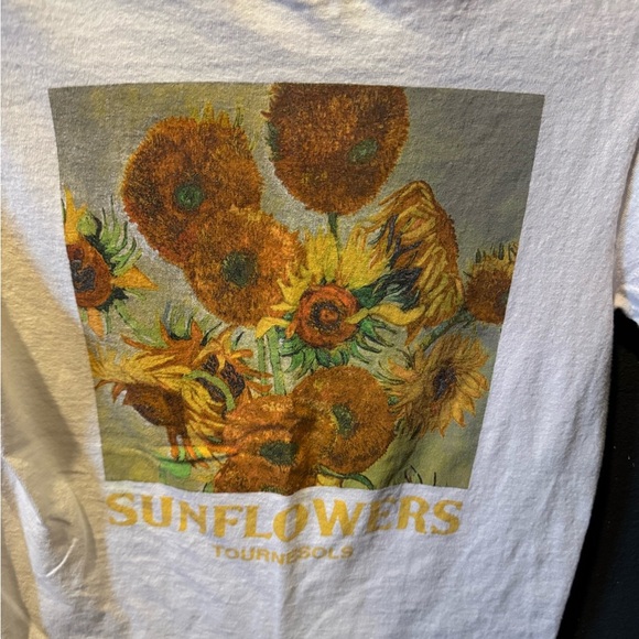 MAD Engine White Sunflowers Graphic Tee Short Sleeve - Picture 2 of 4